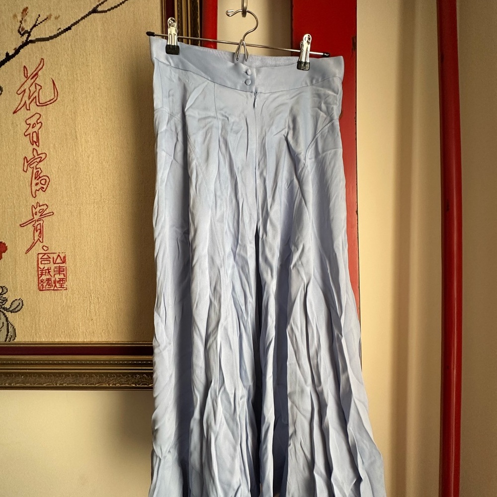 Massimo Dutti Sky Blue Midi Skirt